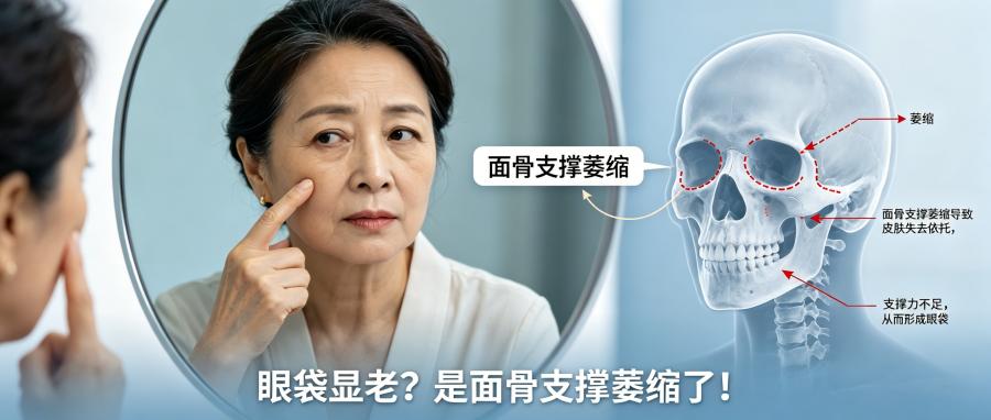 和之时:眼袋显老?是面骨支撑萎缩了