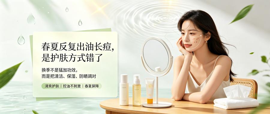 和之时:春夏反复出油长痘,是护肤方式错了