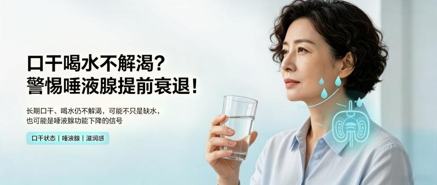 和之时:总口干喝水不解渴?唾液腺衰了